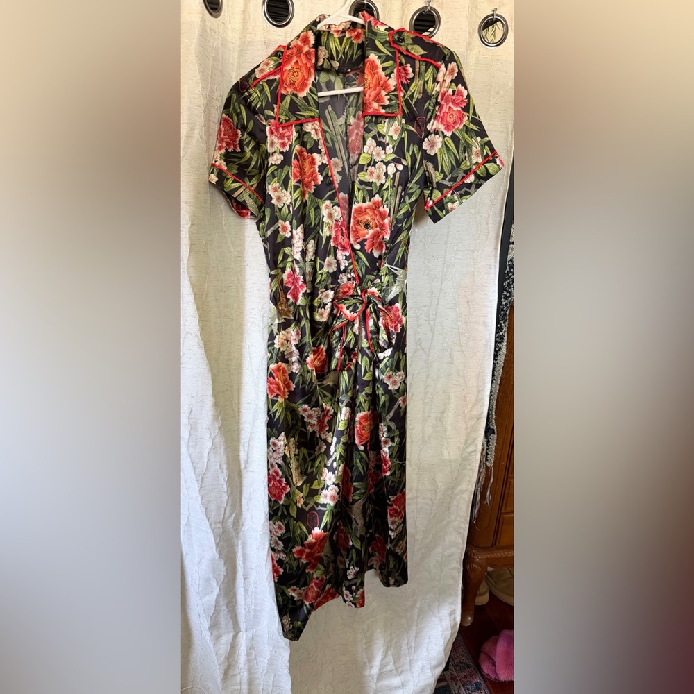 We are HAH Tailored Satin Midi Wrap Dress